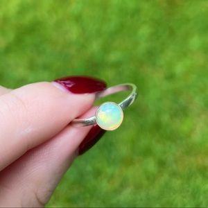 Handmade Natural Opal Sterling Silver Ring